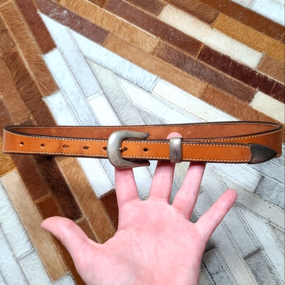 Douglas Magnus Accessories - Douglas Magnus 1983 Sterling Buckle on Chars Leather Belt